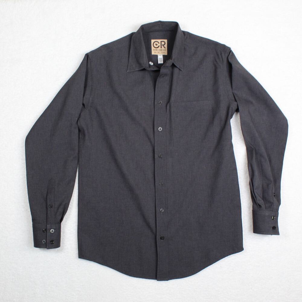 CR RanchWear Shirt Mens Small Gray Button Up Western Work Wear Made In USA